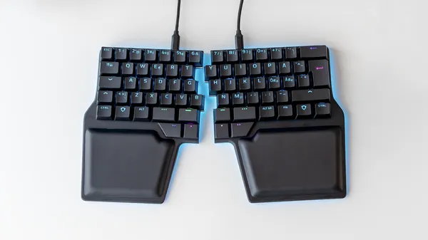 The Dygma Raise split mechanical keyboard.