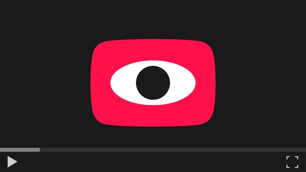 Video player with a play button looking back at you.