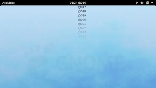 A GNOME desktop shell showing a custom time format, internet time – Swatch beats, on the top bar.