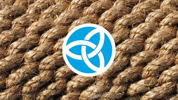 The logo for Knot Resolver in front of knotted ropes.