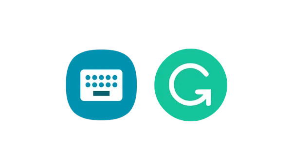 The Samsung Keyboard app icon side-by-side with the Grammarly logo.