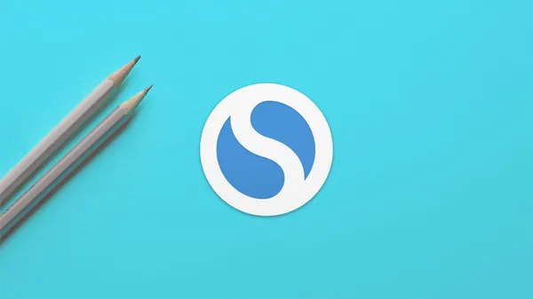 The Simplenote app icon next to a couple of gray pencils.