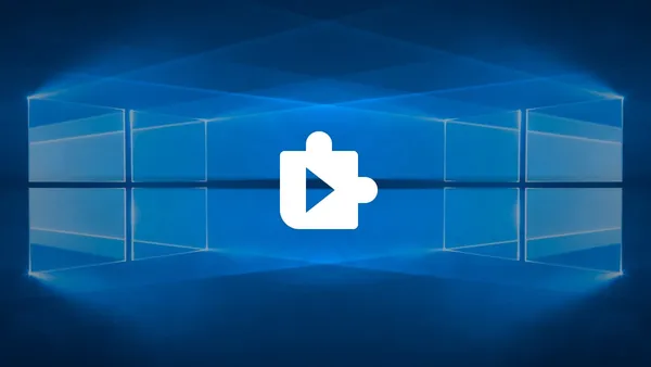 The Web Media Extensions plugin icon with the Windows 10 logo on each side of it.