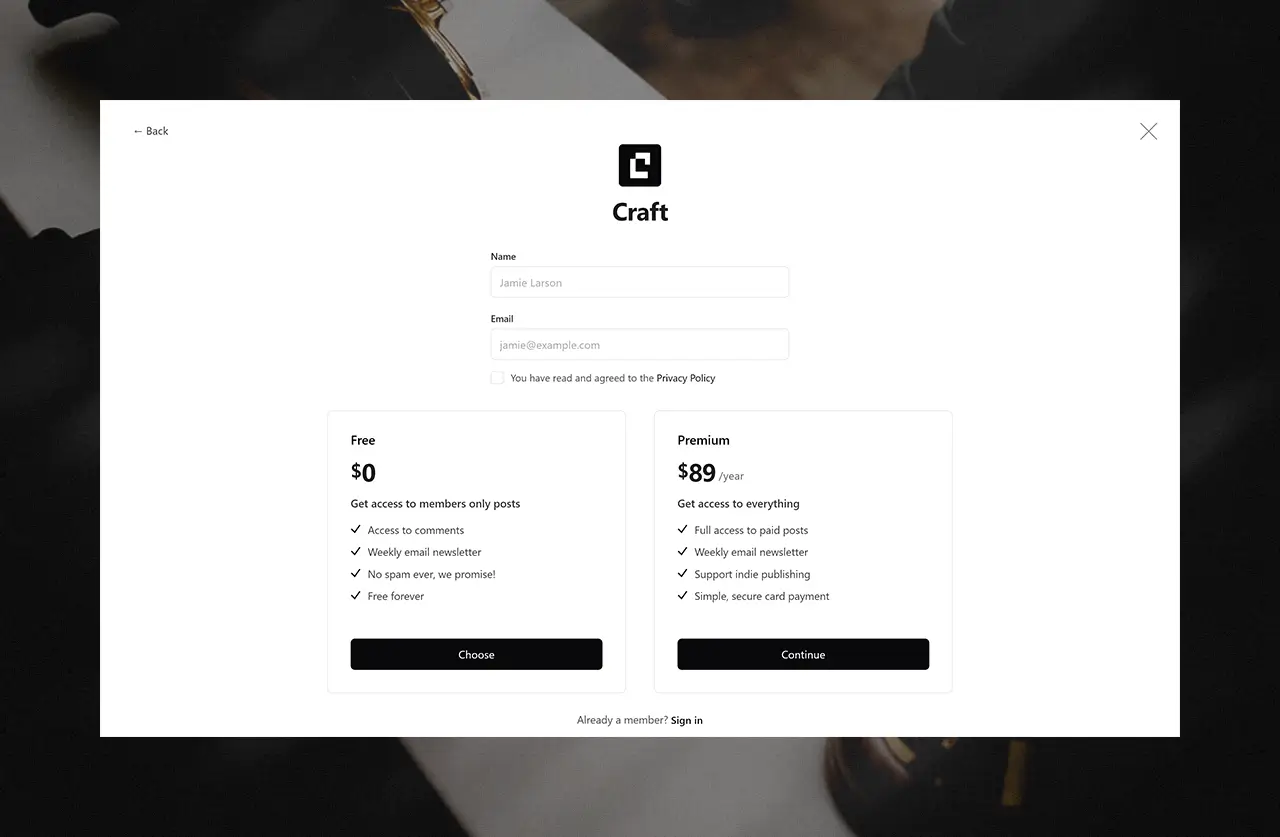 Homepage Options