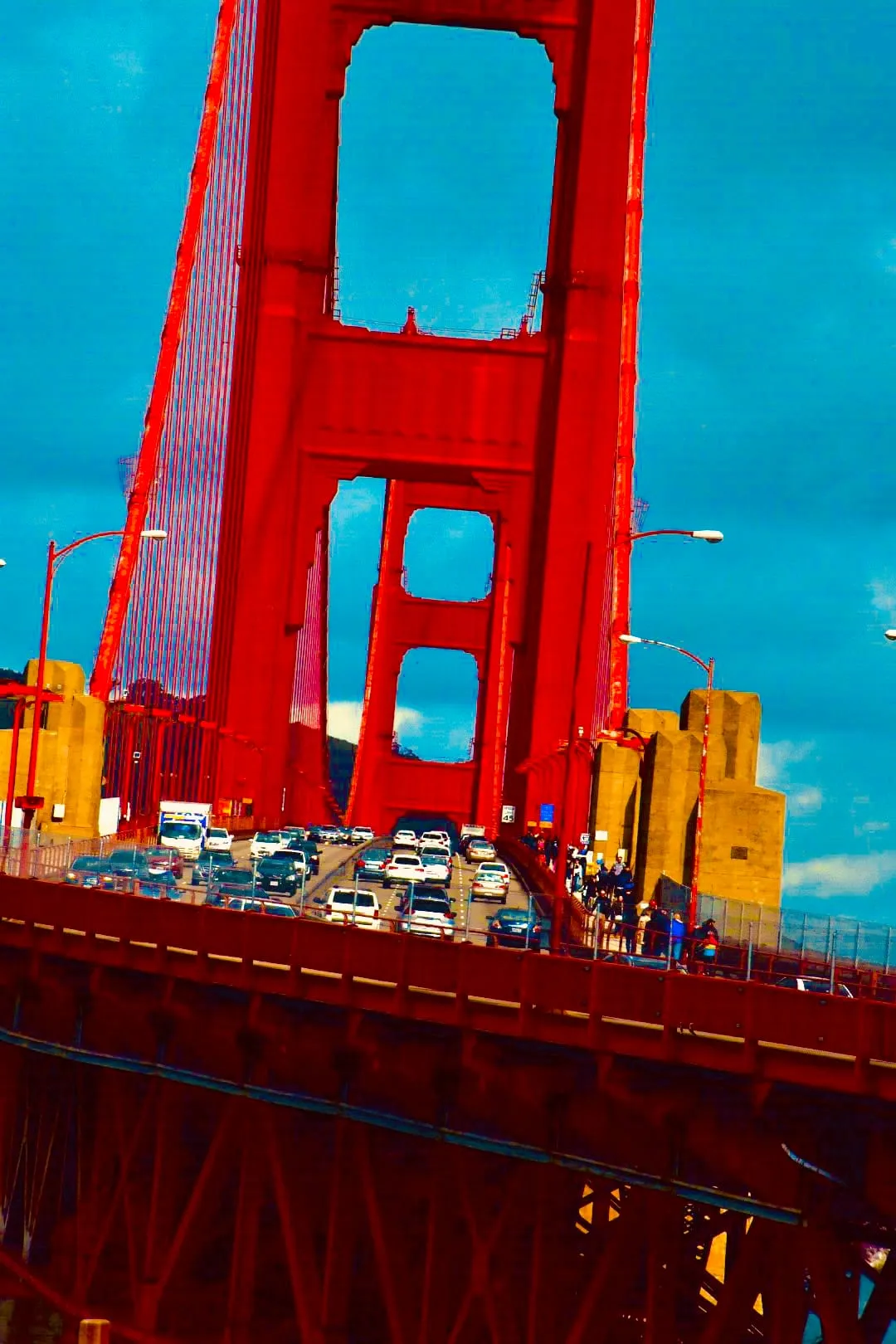 The Red Lady at Rush Hour.