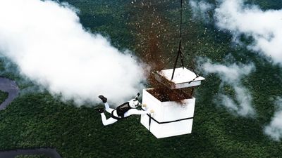 Skydiver scatters more than 100 million seeds over a deforested patch of the Amazon