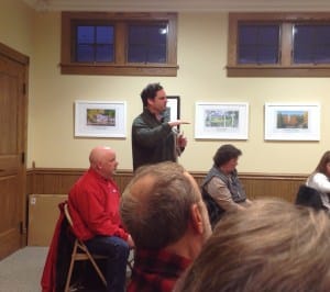 Jim Barnes describes his residential solar project to the Frankfort Planning Commission.