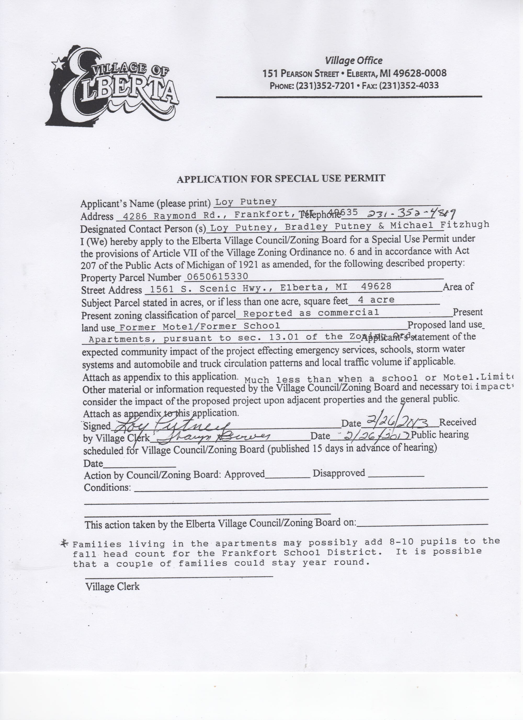 application for special use permit