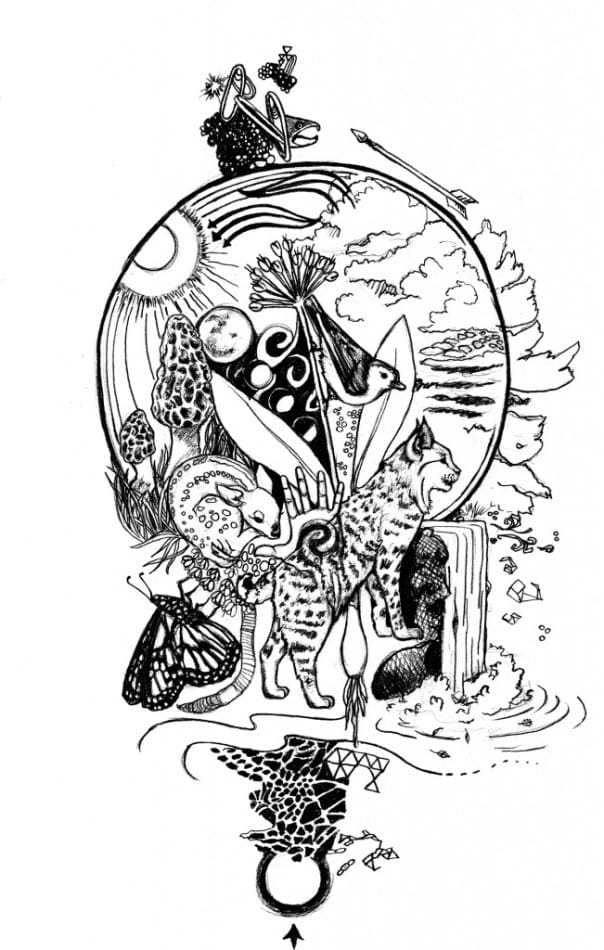 One of three T-shirt designs made by Lena Wilson as a benefit for the Human Nature School.