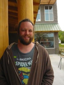 John Snyder, chef, in the beer garden of the soon to be open Stormcloud Brewing Company