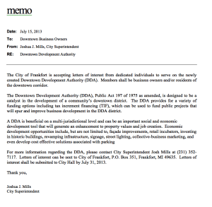 Letter from Frankfort City Superintendent Josh Mills