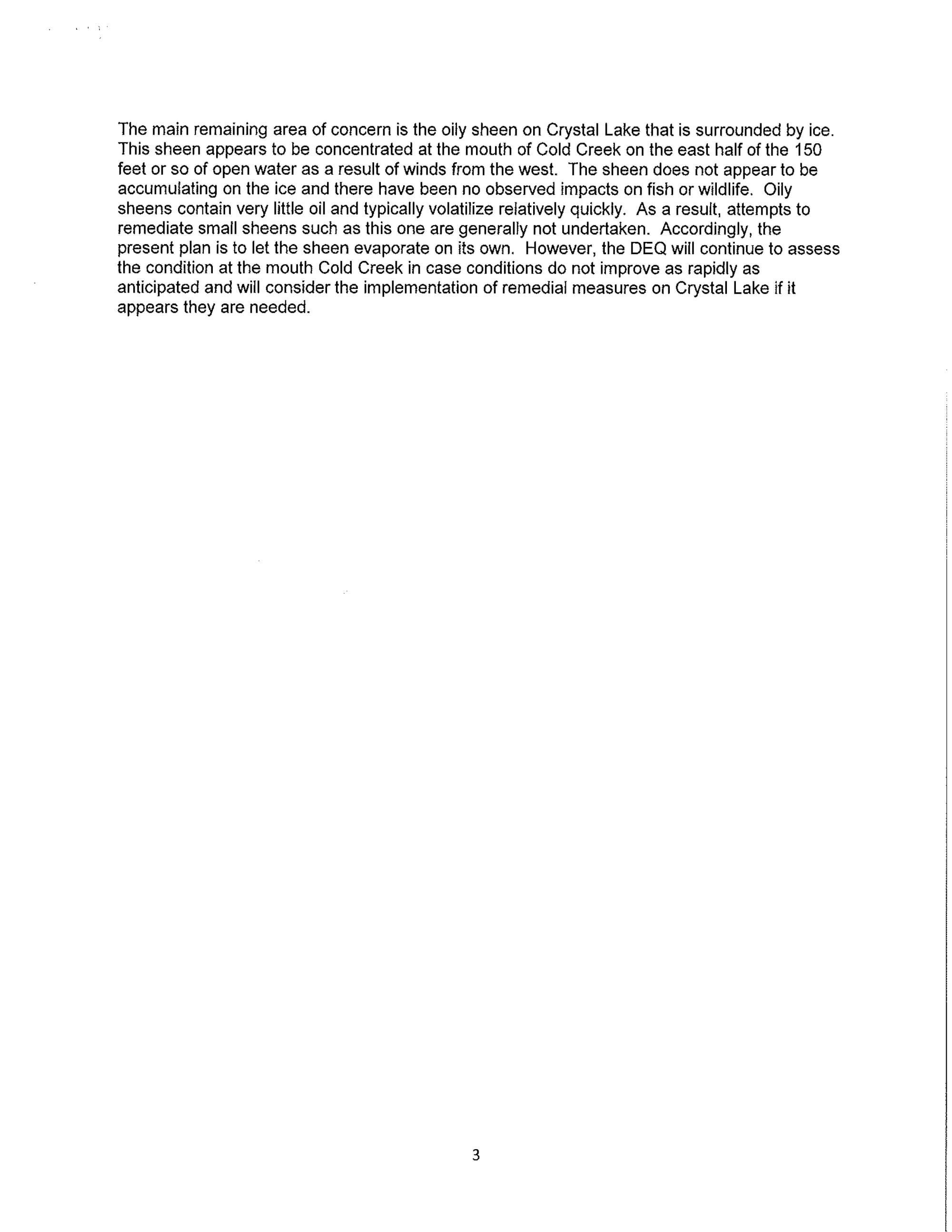 DRAFT preliminary DEQ report on Cold Creek incident page 3