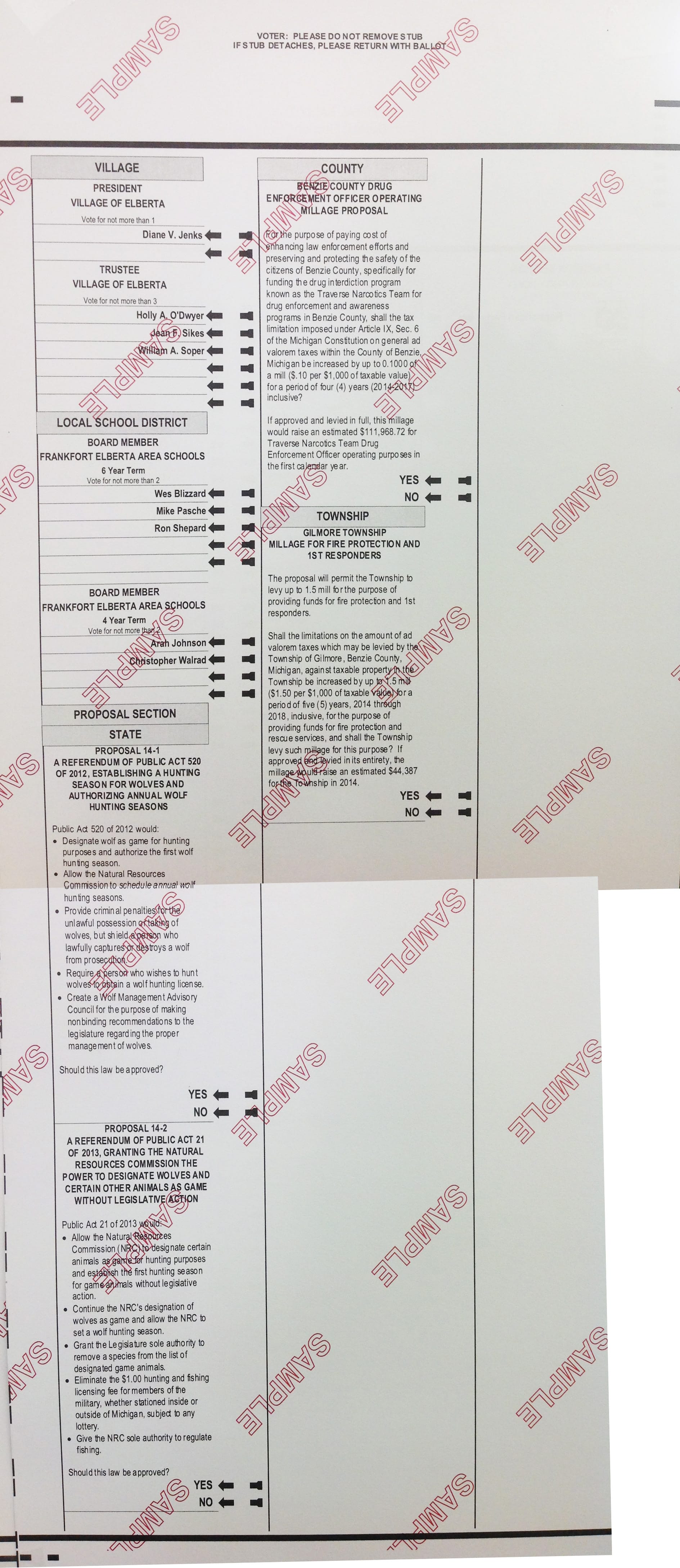 Back of 2014 ballot