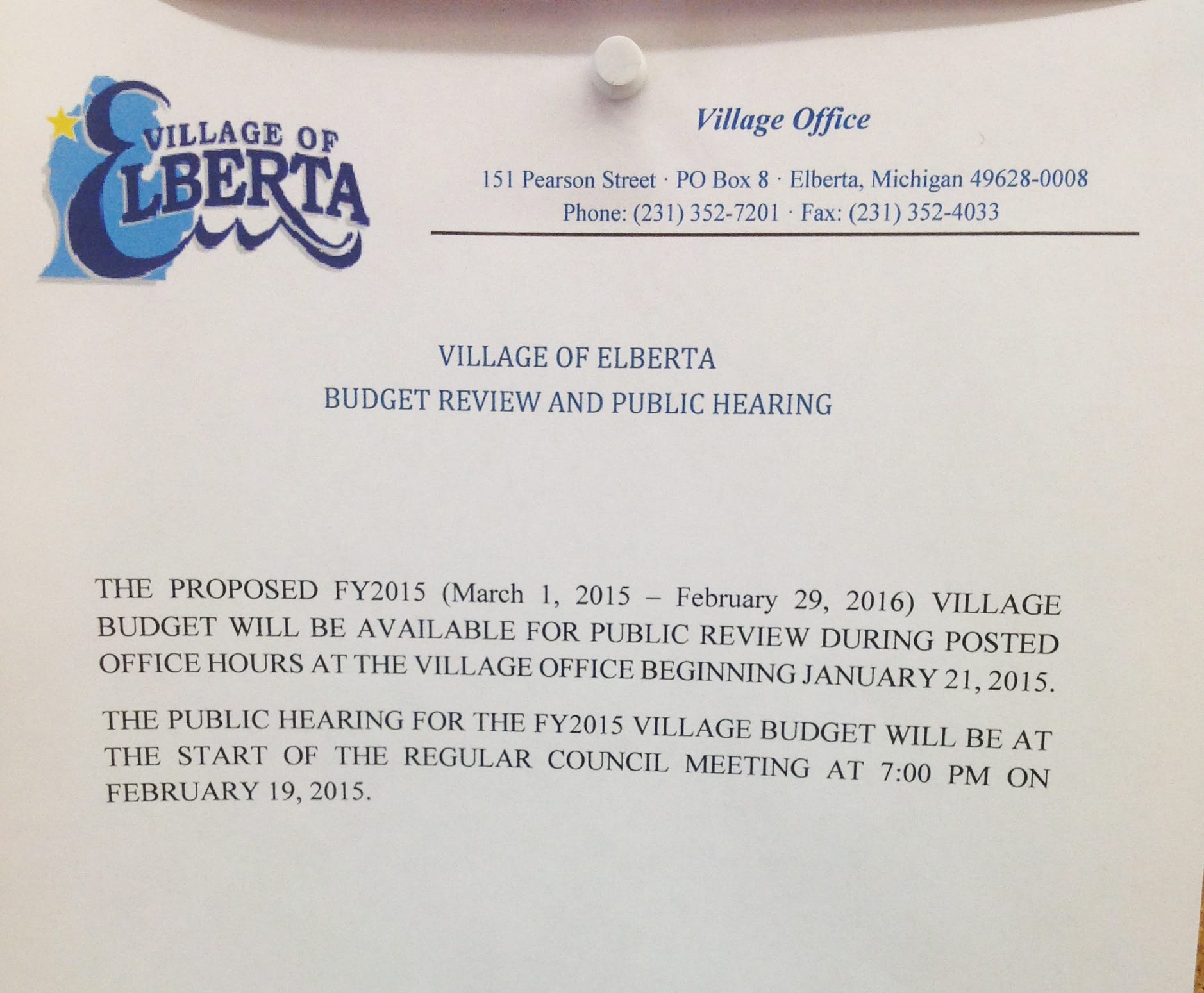 Budget Hearing 2015