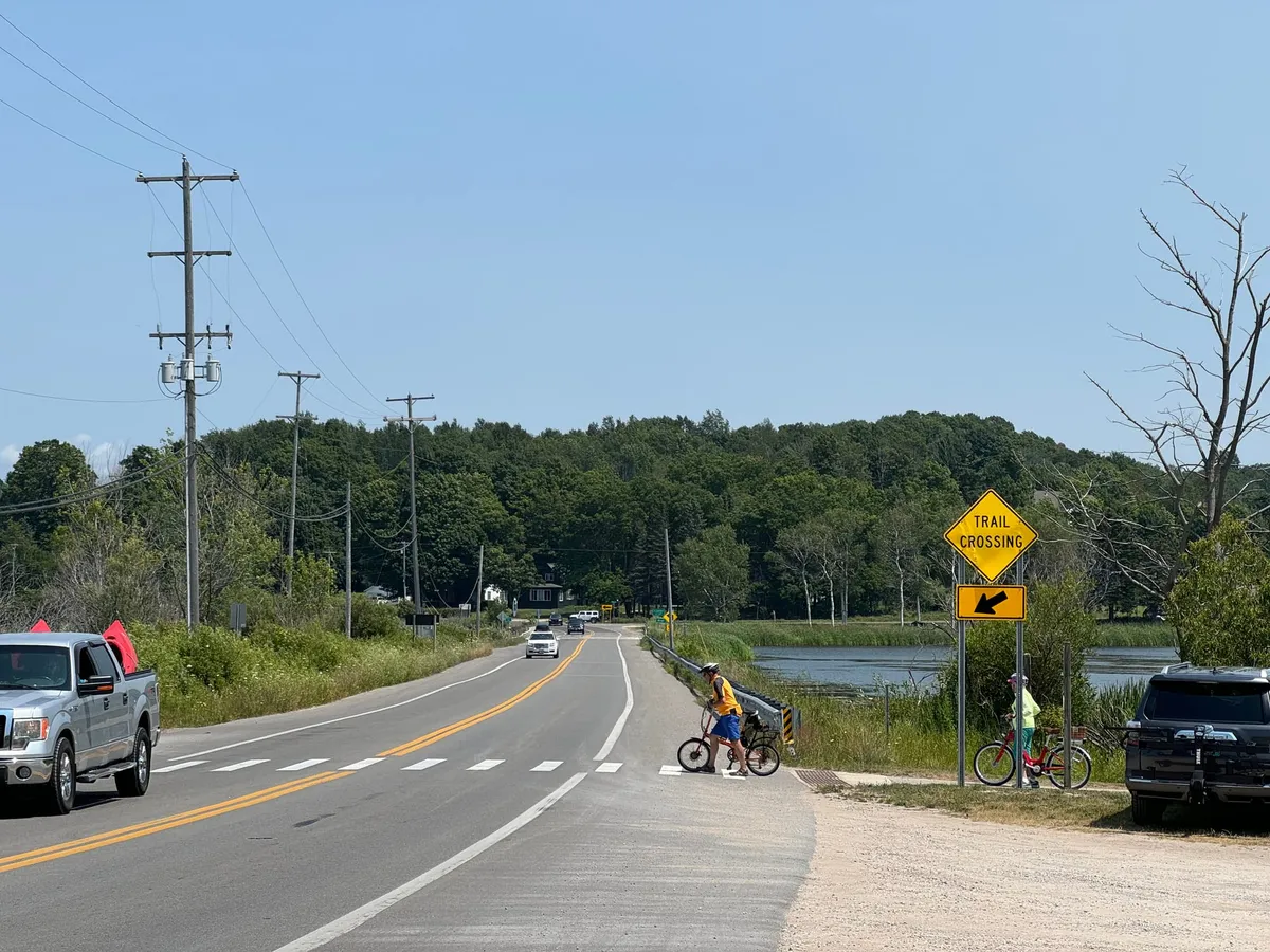 Trail Users Must Stop for Cars!
