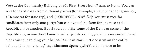 Correction