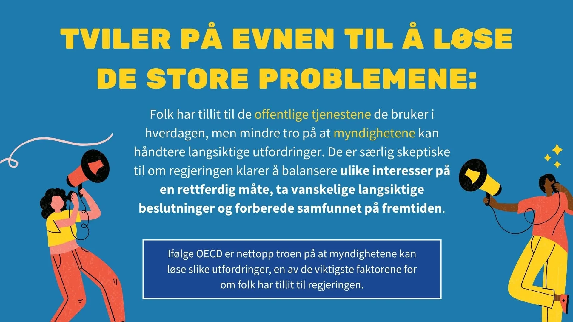 Tviler på evnen til å løse de store problemene