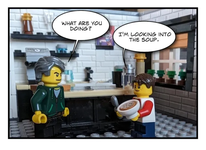 Looking into the soup