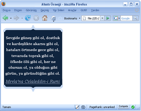Alıntı Örnek Sonuç