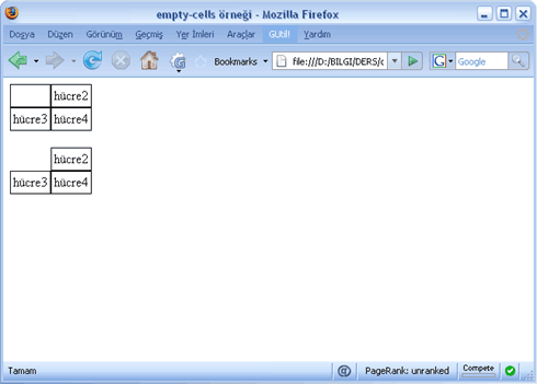 empty-cells örneği