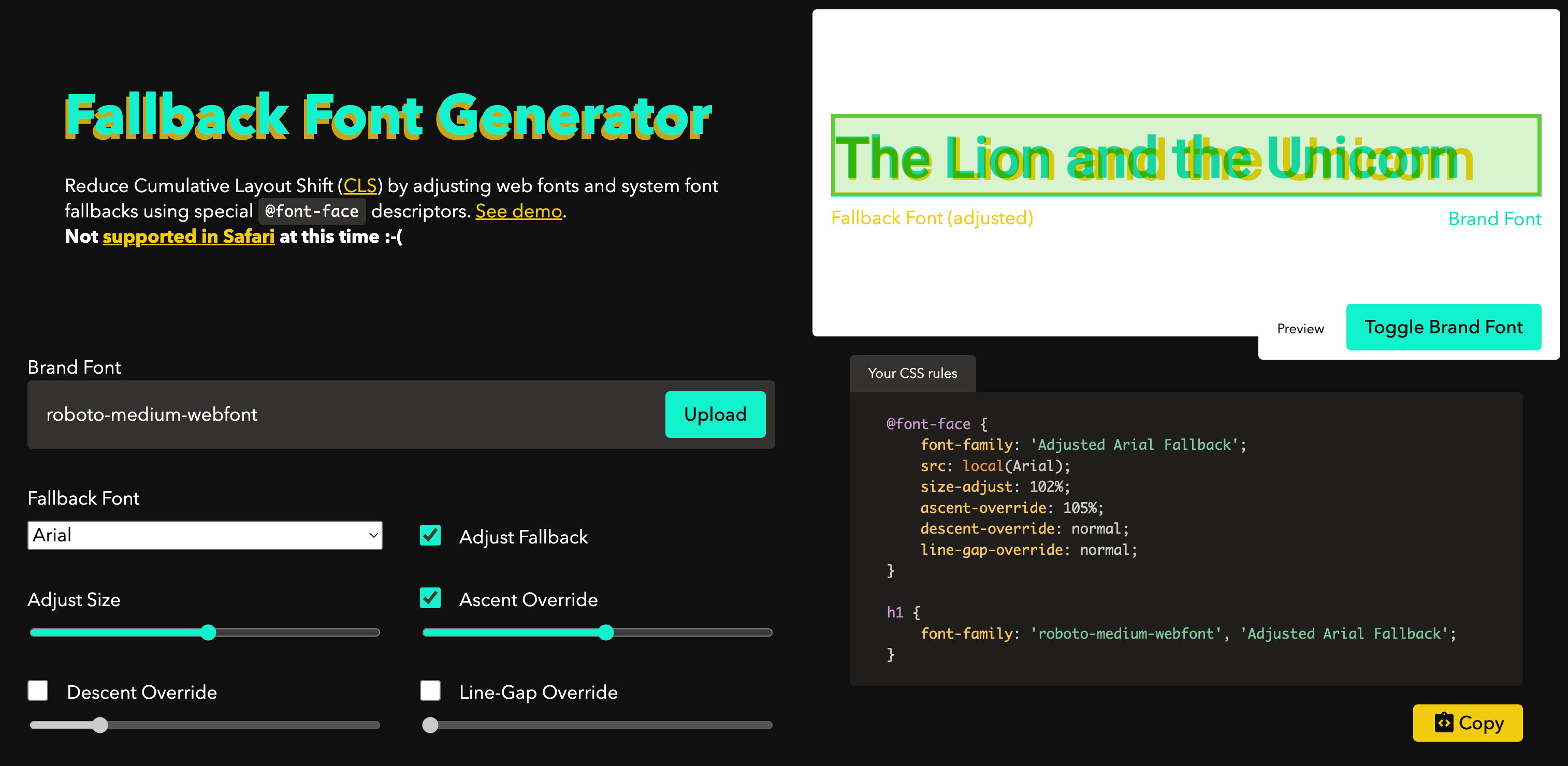 Fallback font generator