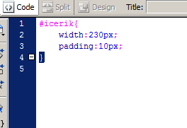 Dreamweaver Sineppet Penceresi