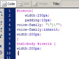 Dreamweaver Sineppet Penceresi