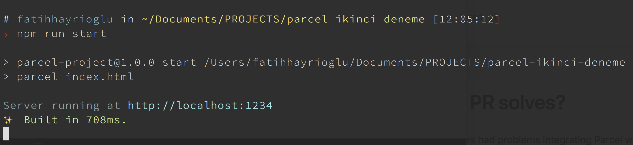 parcel ilk çalışma