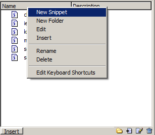 Dreamweaver Sineppet Penceresi