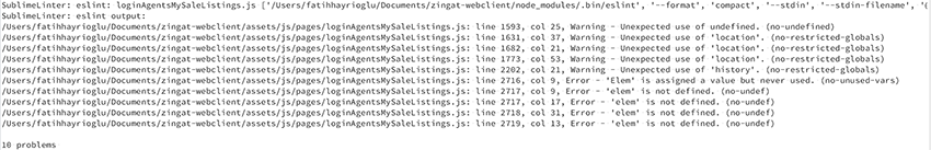 Sublime Text linter console