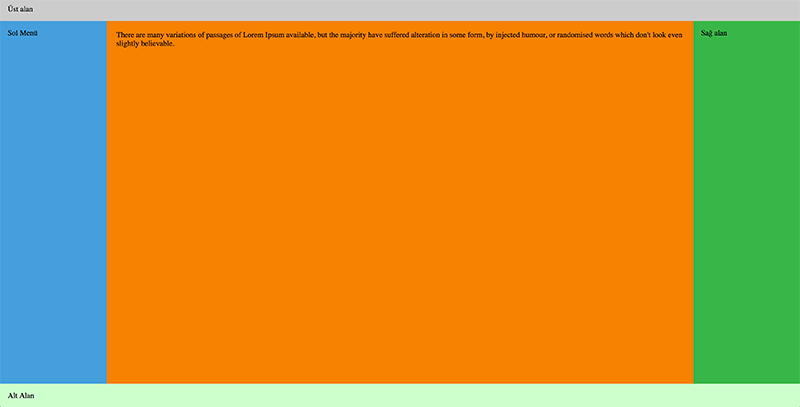 Flex ile  100% Genişlik ve 100% Yükseklikte Sayfa İskeleti Hazırlama