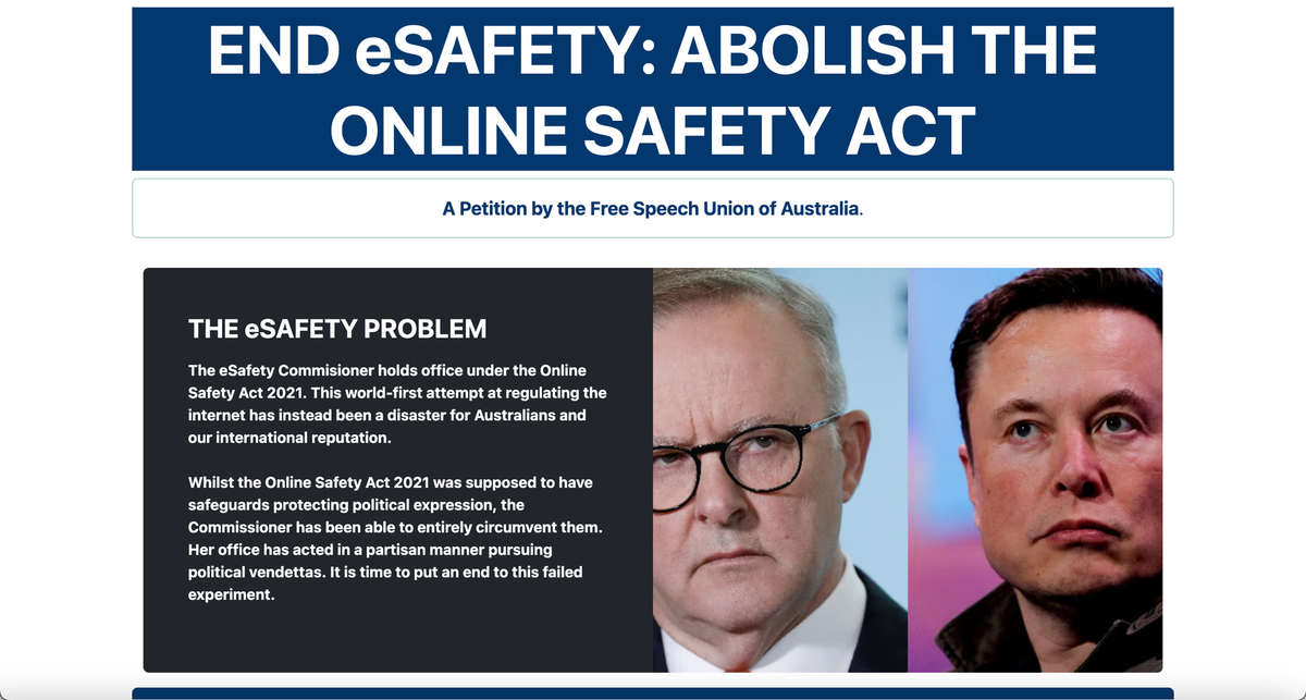 Can I please ask you all to sign this petition and share it - let's get rid of the so-called e-Safety commissioner