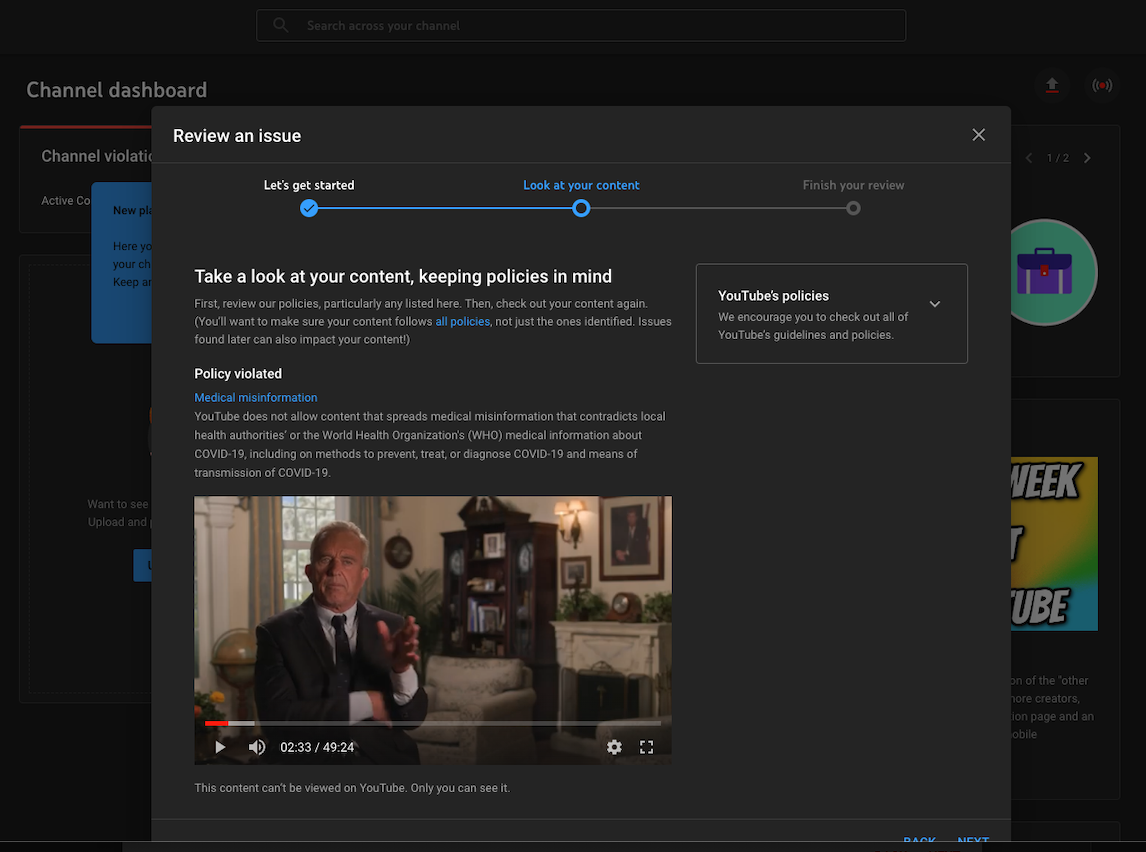 You know they're scared when they take down videos from PRIVATE YouTube pages