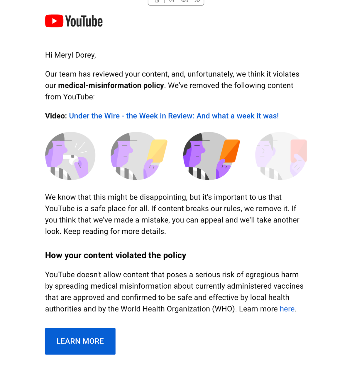 YouTube 'loves' me! My Channel for Under the Wire will be gone soon because I refuse to self-censor