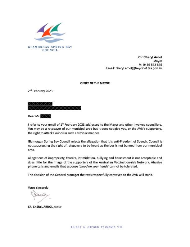 The Mayor of the Glamorgan Council chimes in-or shall I say, whines in?