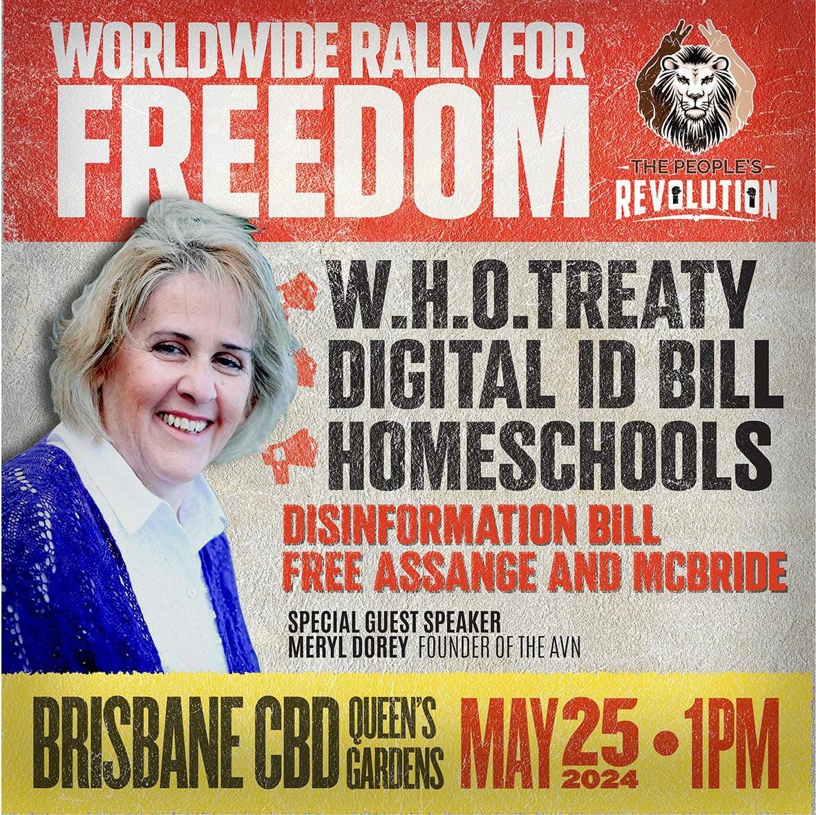 This Saturday in Brisbane, will you join me for The Worldwide Rally for Freedom?