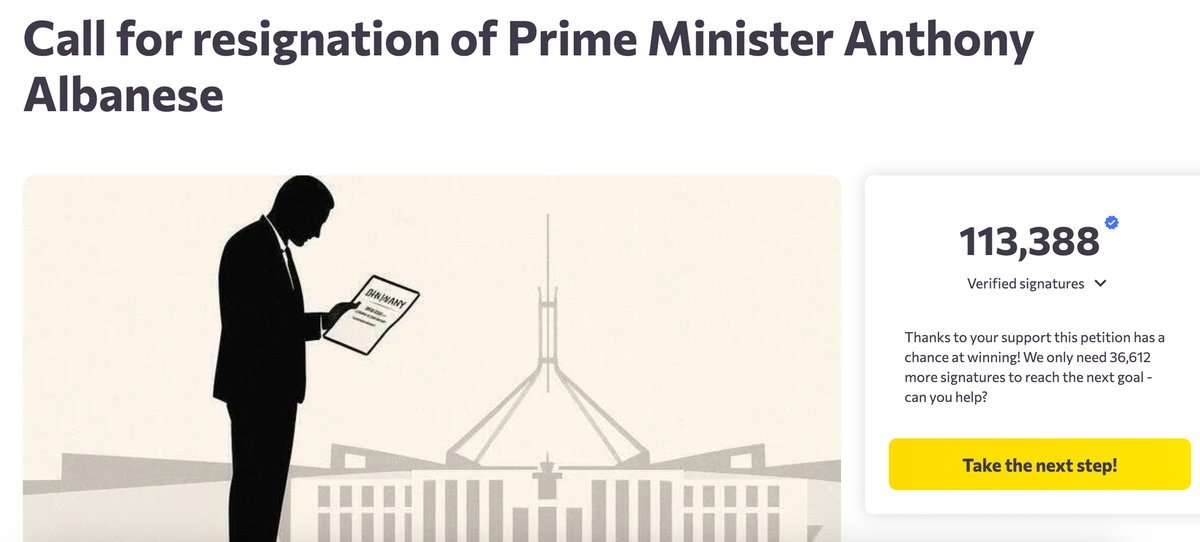 Please sign this petition asking Albo to resign