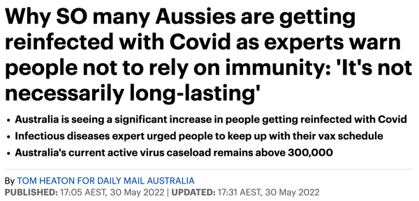 "Experts" Warn Aussies Not To Rely on 'immunity' from COVID jabs