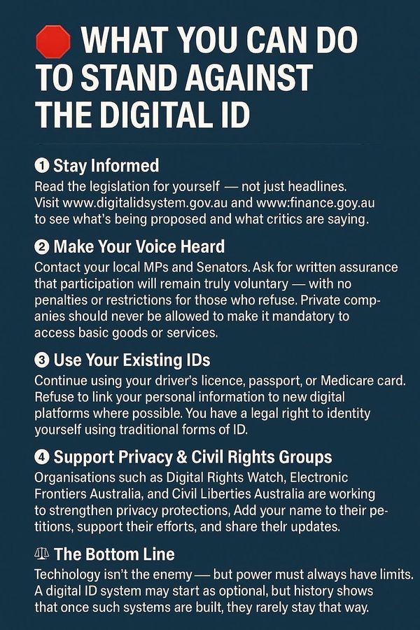 A list of things we can do to resist Digital ID which is coming in just over 6 weeks' time