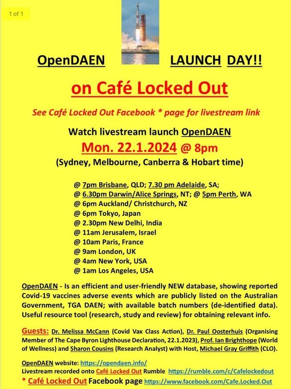 Tonight - the launch of OpenDAEN on Café Locked Out's Facebook Page