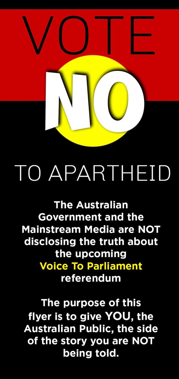 While we are still able to oppose The Voice to Parliament without threats of fines or imprisonment-Please read the info on this page and share copies of this flyer!
