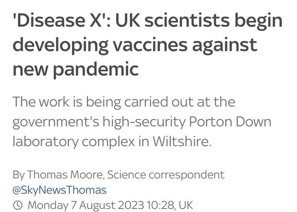 Well I was really, really wrong! The next pandemic won't be Bird Flu - it's Disease X