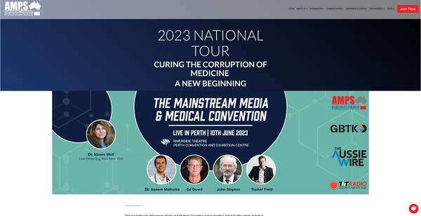 The 2023 AMPS National Tour with Dr Aseem Malhotra, Dr Naomi Wolf and Edward Dowd (and more!)