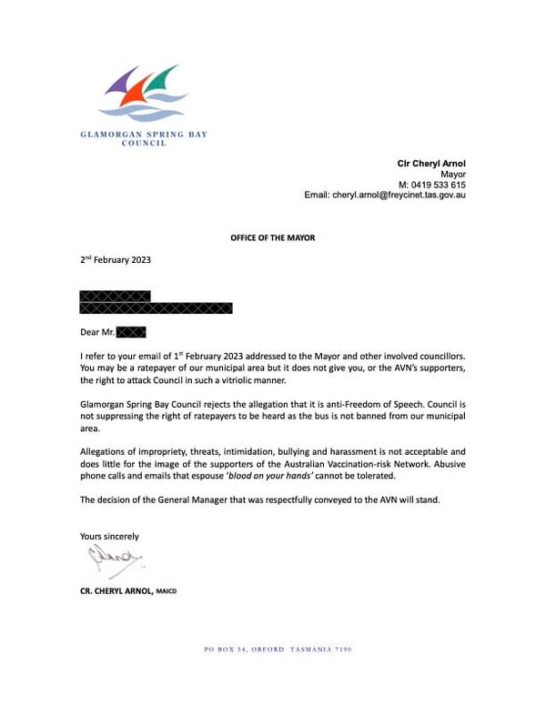 The Mayor of the Glamorgan Council chimes in-or shall I say, whines in?