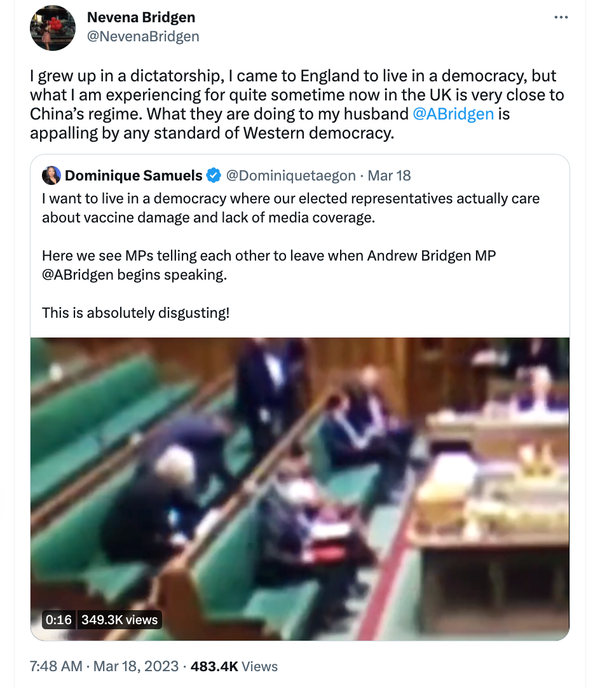 What is the definition of courage? Being smacked down by Parliament for telling the truth and rising to do it again!