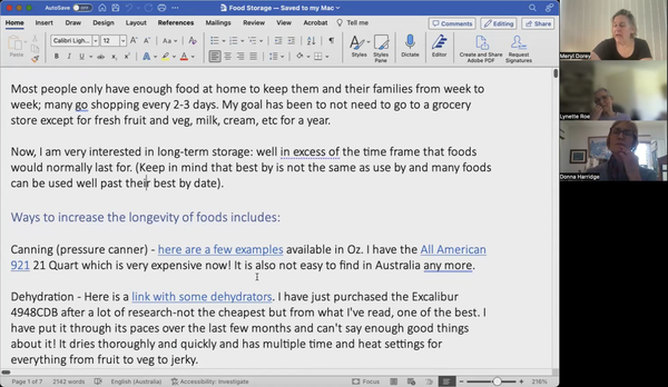 Subscriber Zoom: Long Term Food Storage and Forever Foods