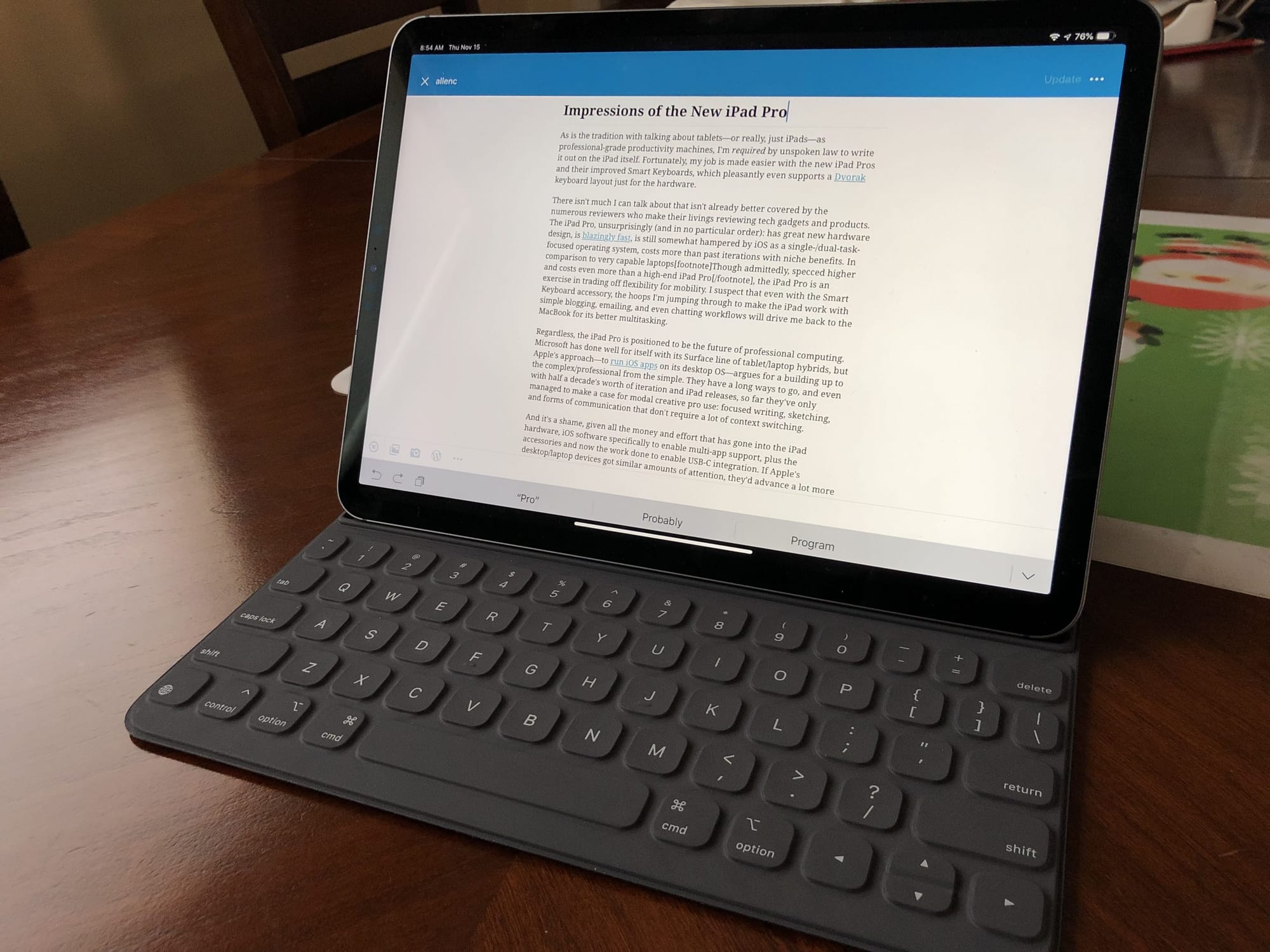 Impressions of the New iPad Pro