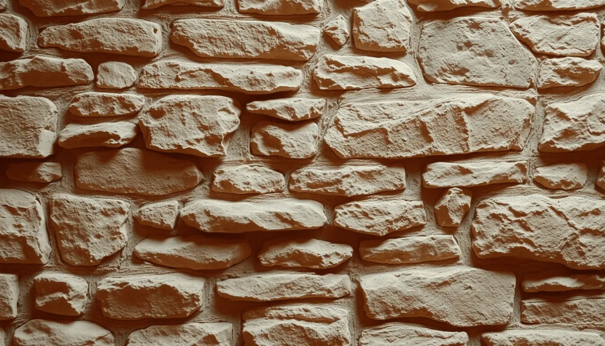 Gros plan sur un mur en pierre rustique avec des textures naturelles et un éclairage chaleureux