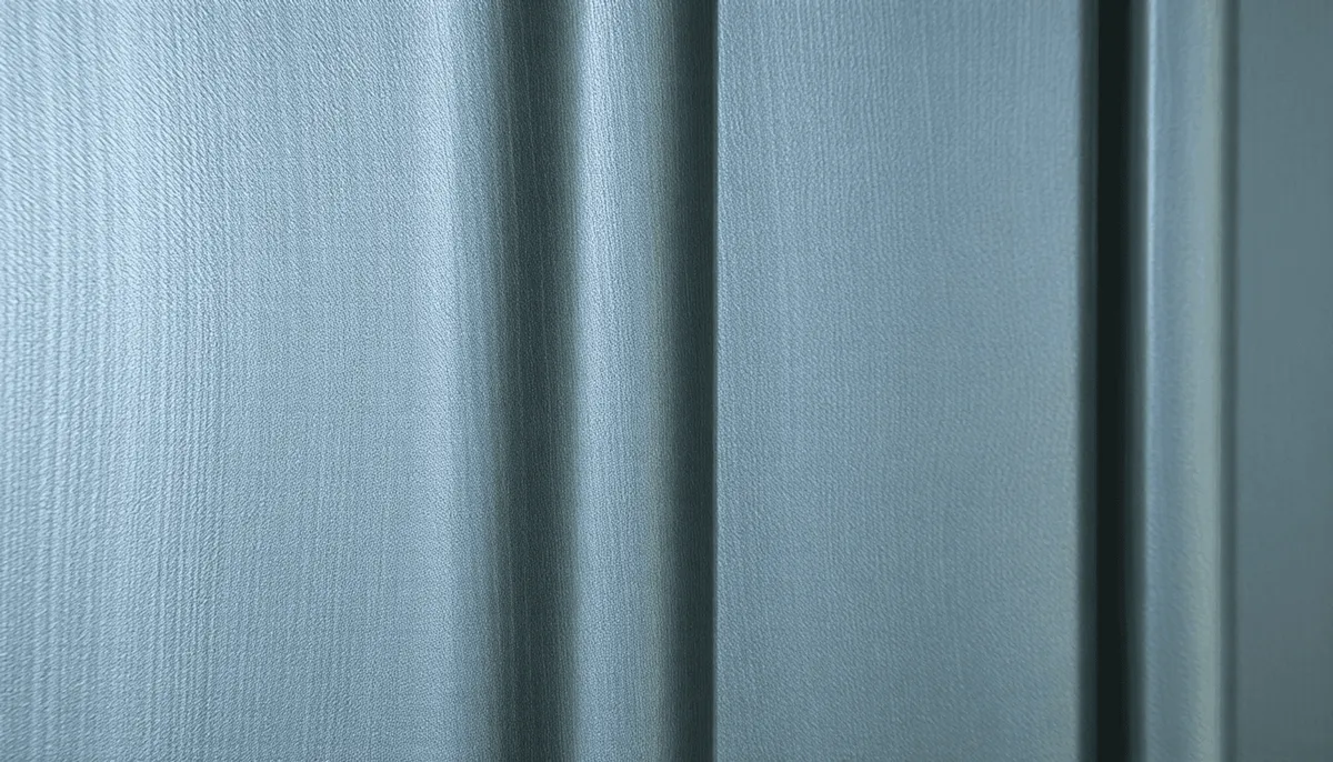 Gros plan de surfaces métalliques en zinc brillantes avec des tons gris-bleu et un éclairage doux