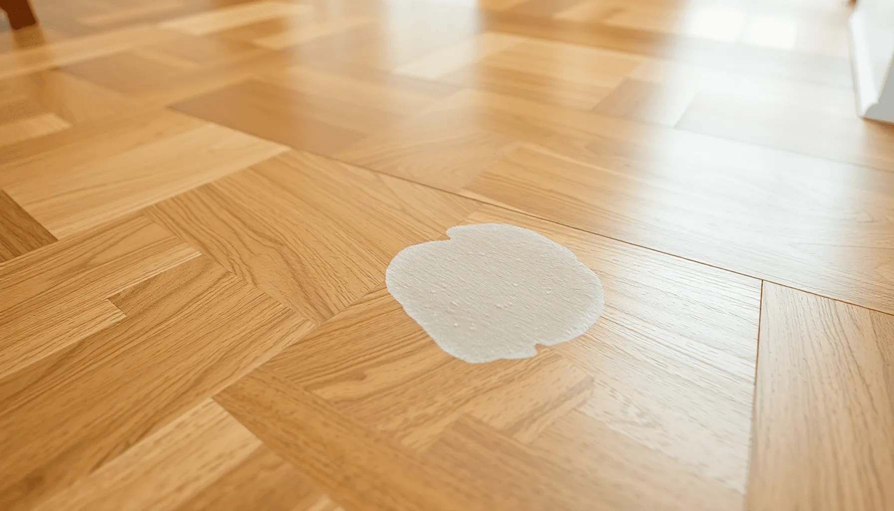 Votre parquet a une tache de javel ? Voici comment la faire disparaître Image de l’article